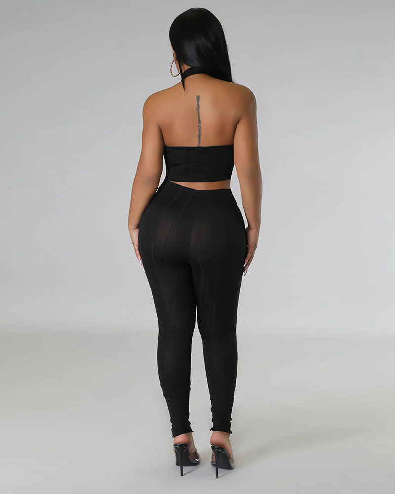 Hanging neck two-piece set