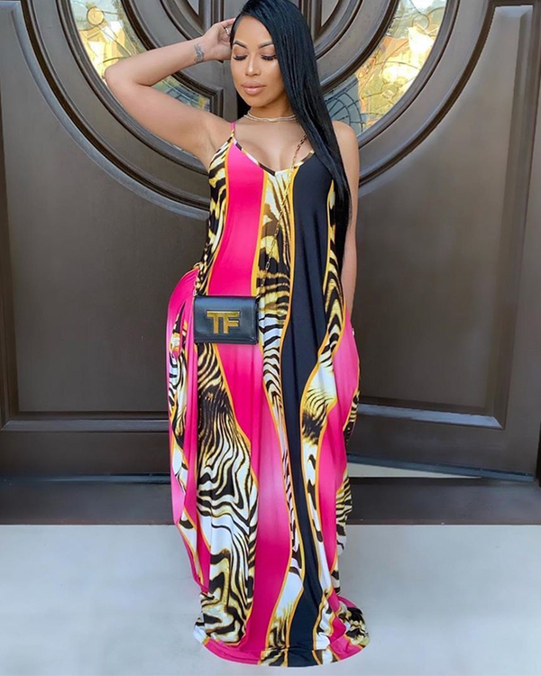 Animal print long dress