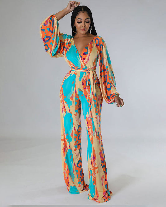 Eye-catching color jumpsuit